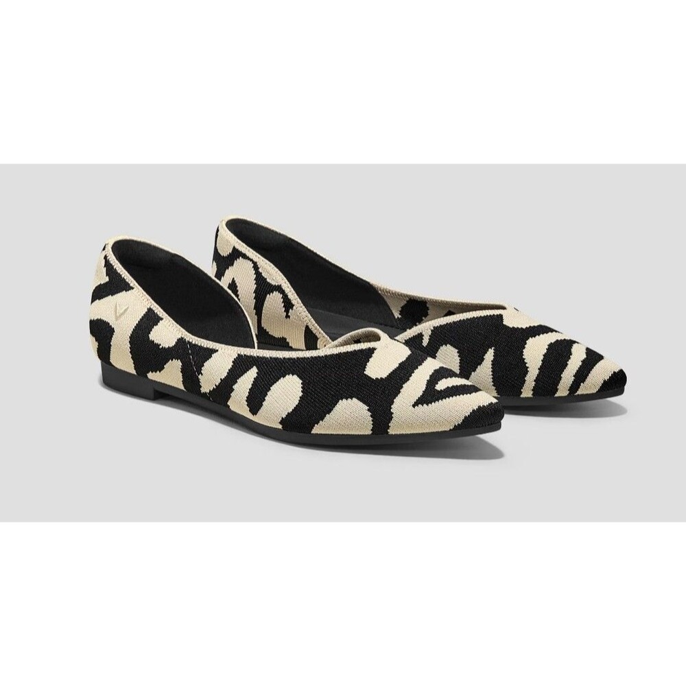Vivaia Pointed-Toe D'Orsay Melia Comfort Flats Tan Black Size US 8/ EU 39